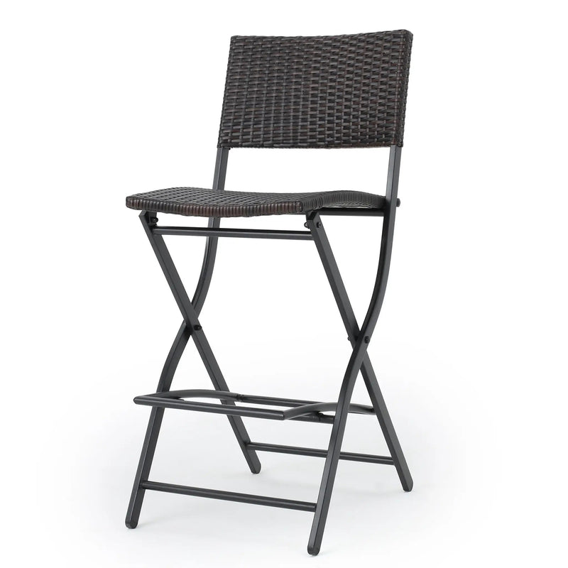 Outdoor Wicker Barstools Faux Rattan Patio Bar Stools - Set of 2 by HouseOfZazla