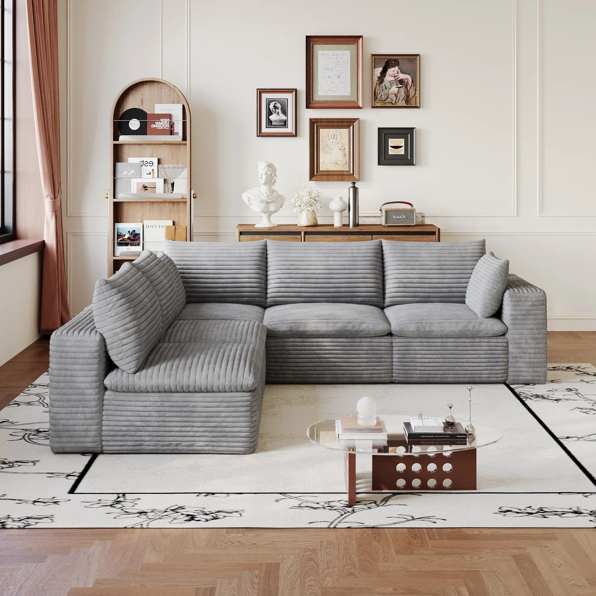 Cloud Sofa - 99*103" Corduroy Fabric by HouseOfZazla