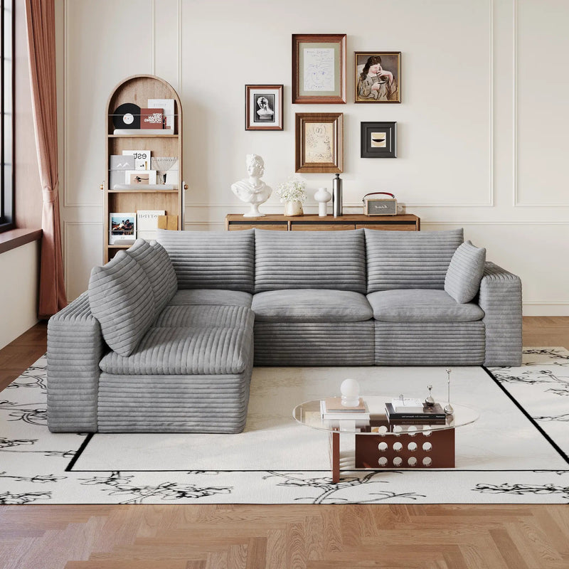 Cloud Sofa - 99*103" Corduroy Fabric by HouseOfZazla