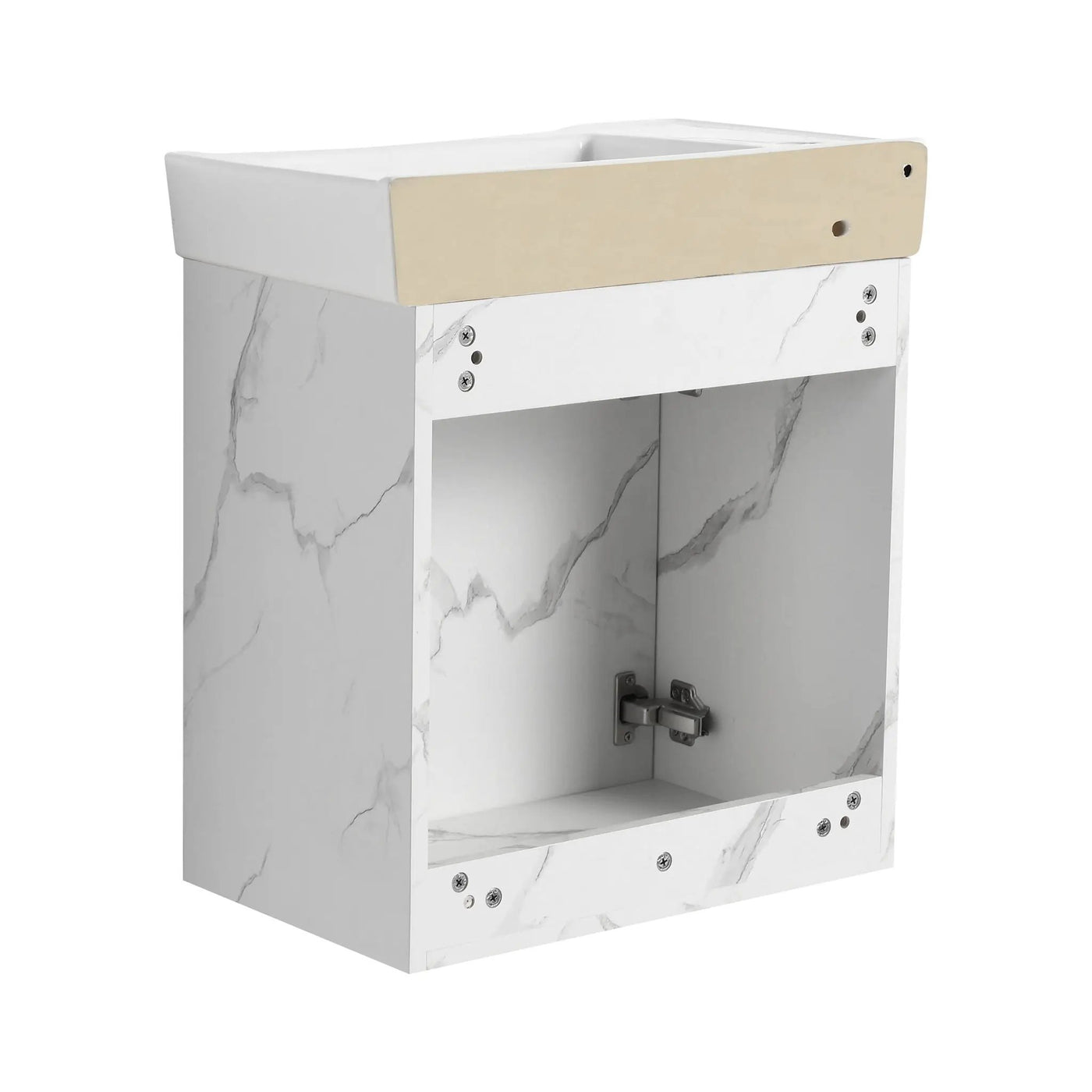 Modern Bathroom Vanity With Ceramic Basin, Wall Mounted Floating Sink Combo, Storage Cabinet by HouseOfZazla