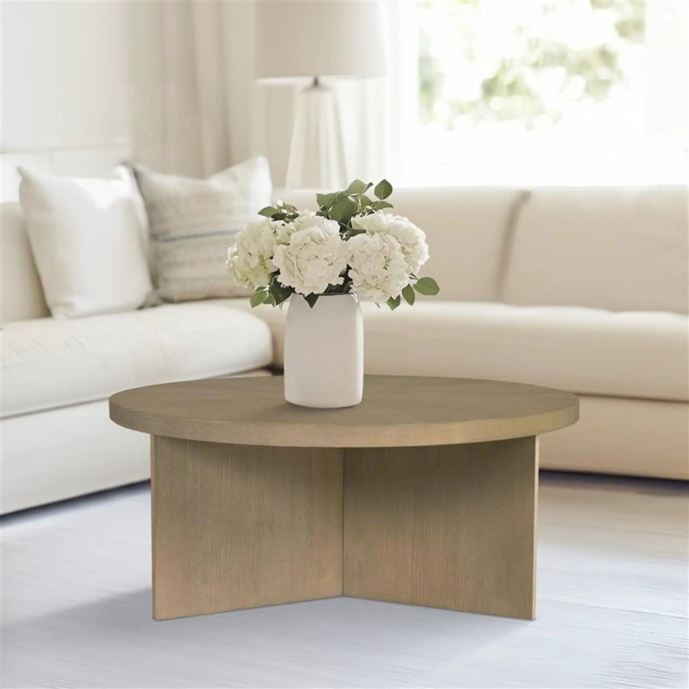 Round Coffee Table With Solid Veneer Top by HouseOfZazla