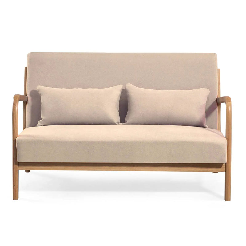 Leisure Chair With Solid Wood Armrest And Feet, Mid-Century Modern Accent Sofa, 2 Seat by Unique Piece Furniture
