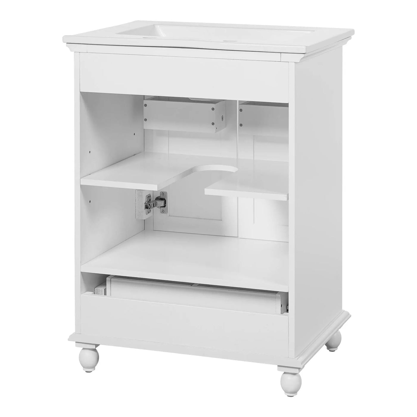 Modern Bathroom Vanity With Sink, Cabinet With Drawer And Dividers, Rectangular Storage Unit by HouseOfZazla