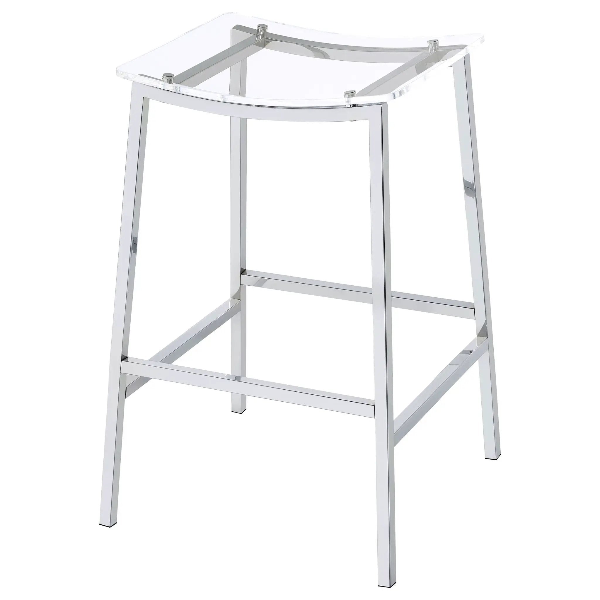 Jovani Acrylic Backless Bar Stool Chrome (Set of 2) by Unique Piece Furniture