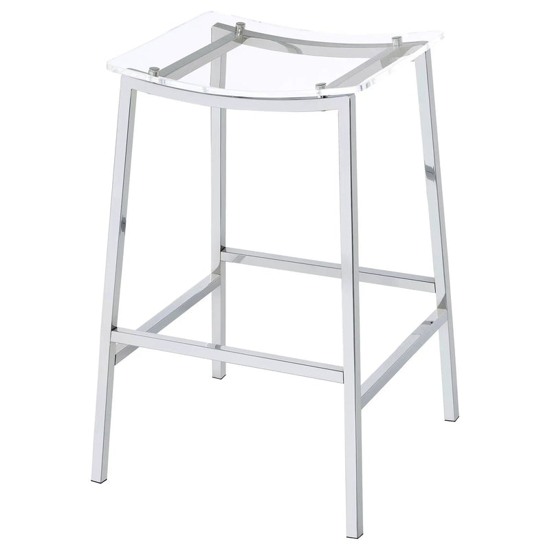 Jovani Acrylic Backless Bar Stool Chrome (Set of 2) by Unique Piece Furniture