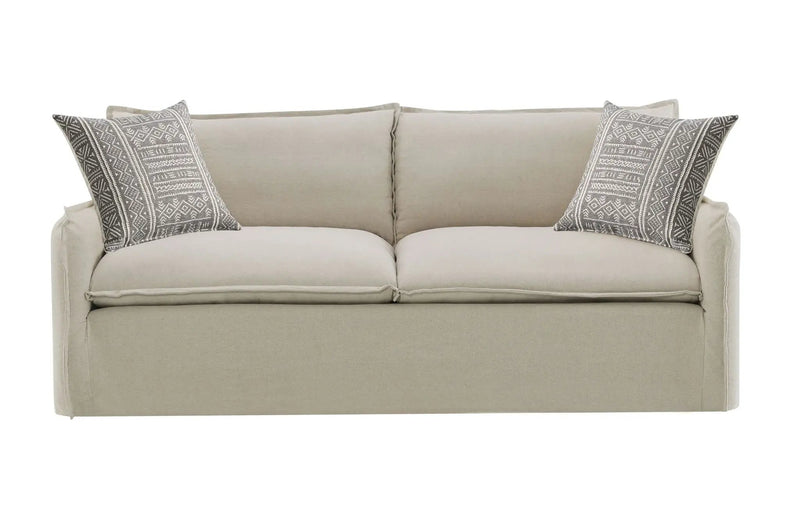 Upendo - Pattern Linen Sofa With 2 Toss Pillows - Beige by HouseOfZazla