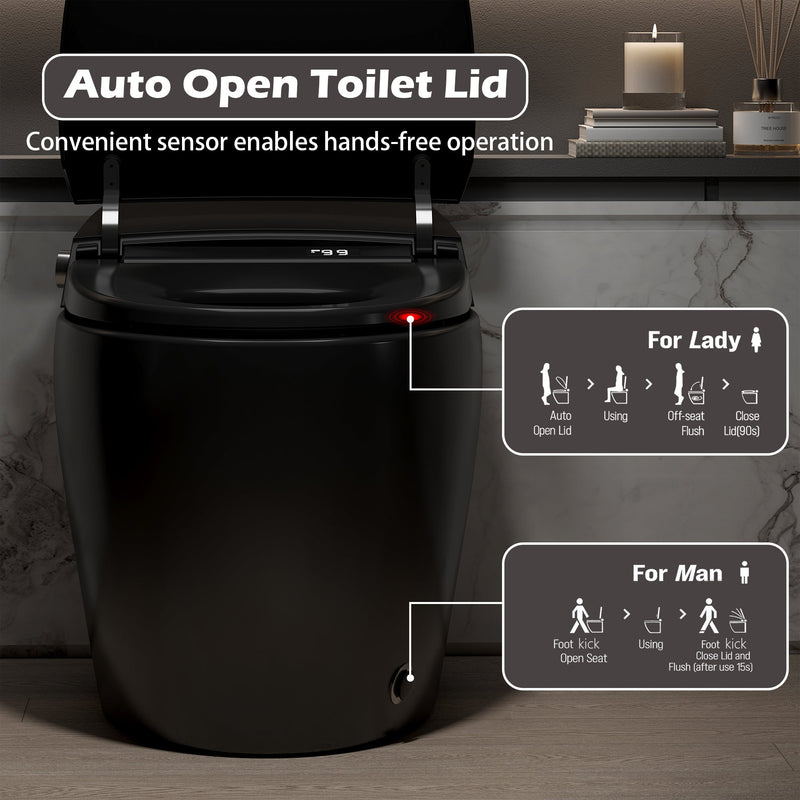 Smart Toilet with Bidet Built-In, Heated Seat, and Advanced Features by HouseOfZazla