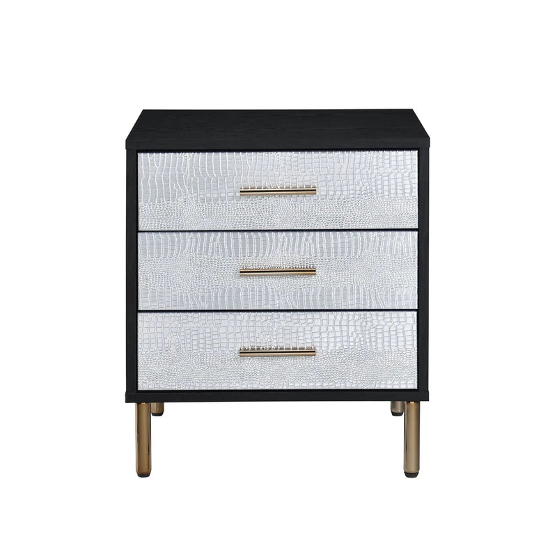 Myles - Nightstand - Black / Gold / Silver by HouseOfZazla