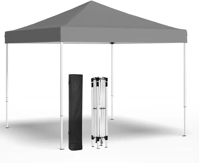 10x10ft Pop Up Canopy Tent,Heavy Duty Waterproof Folding Tent for Camping Parties Events Parties,Outdoor Canopy,Portable Sun Shelter,3 Adjustable Height(Grey) by GreenHaven Gardens