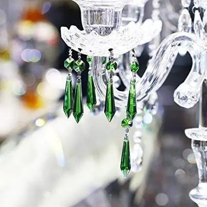 HDCRYSTALGIFTS 30pcs 55mm Multi-Color Crystal Icicle Pendant Chandelier Prisms Drops Lamp Candle Holders Curtain DIY Parts by GreenHaven Gardens