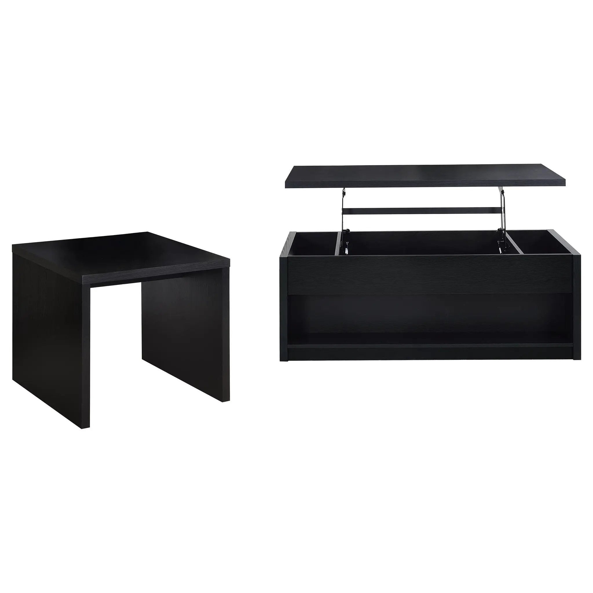 Knapp 2-piece Lift Top Coffee Table Set Black by Unique Piece Furniture