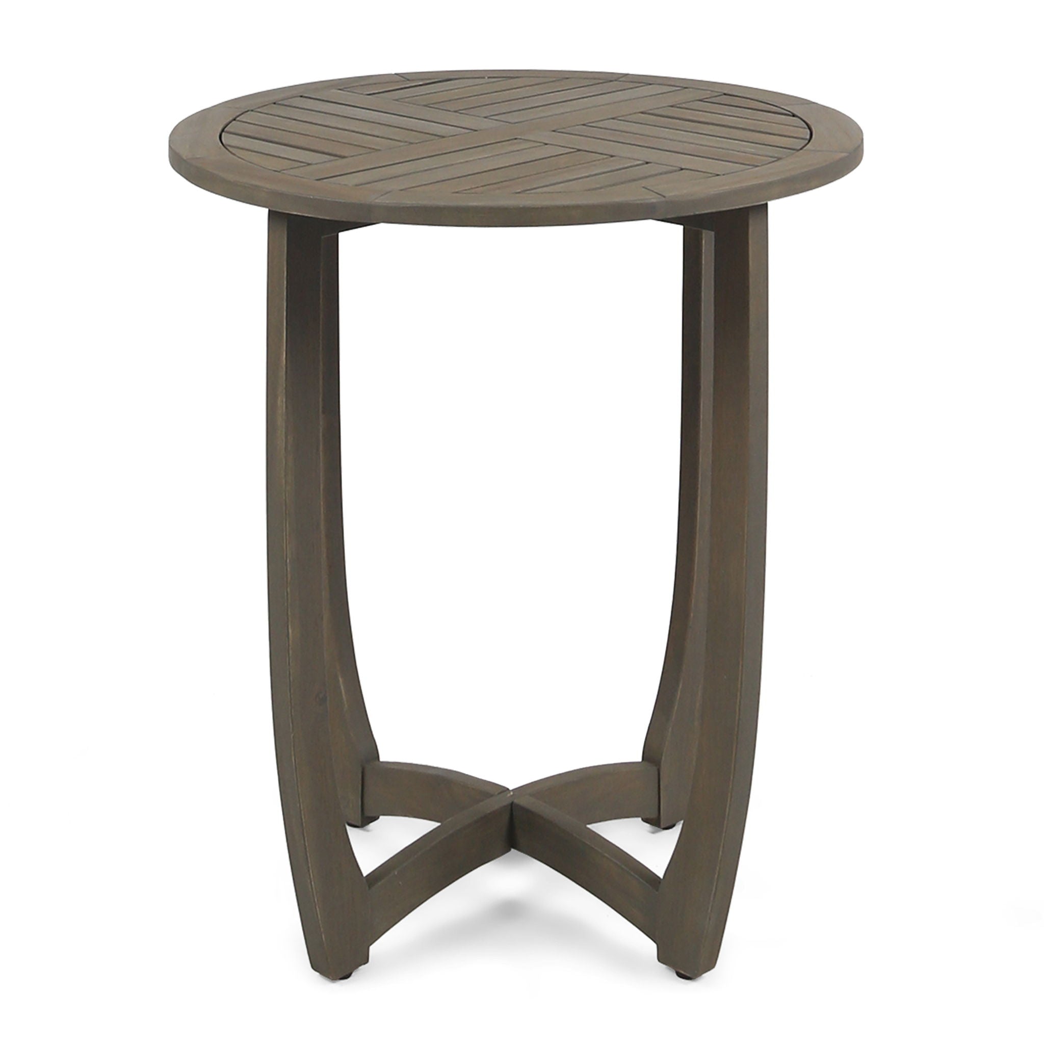 Hermosa Rustic Circular Bistro Table - Gray by HouseOfZazla