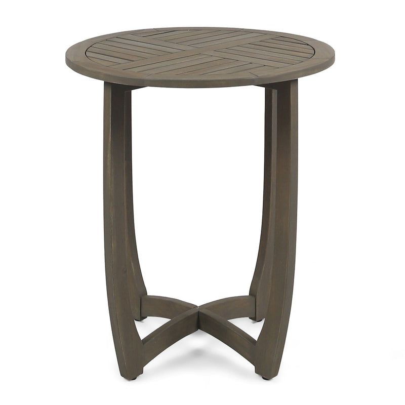 Hermosa Rustic Circular Bistro Table - Gray by HouseOfZazla