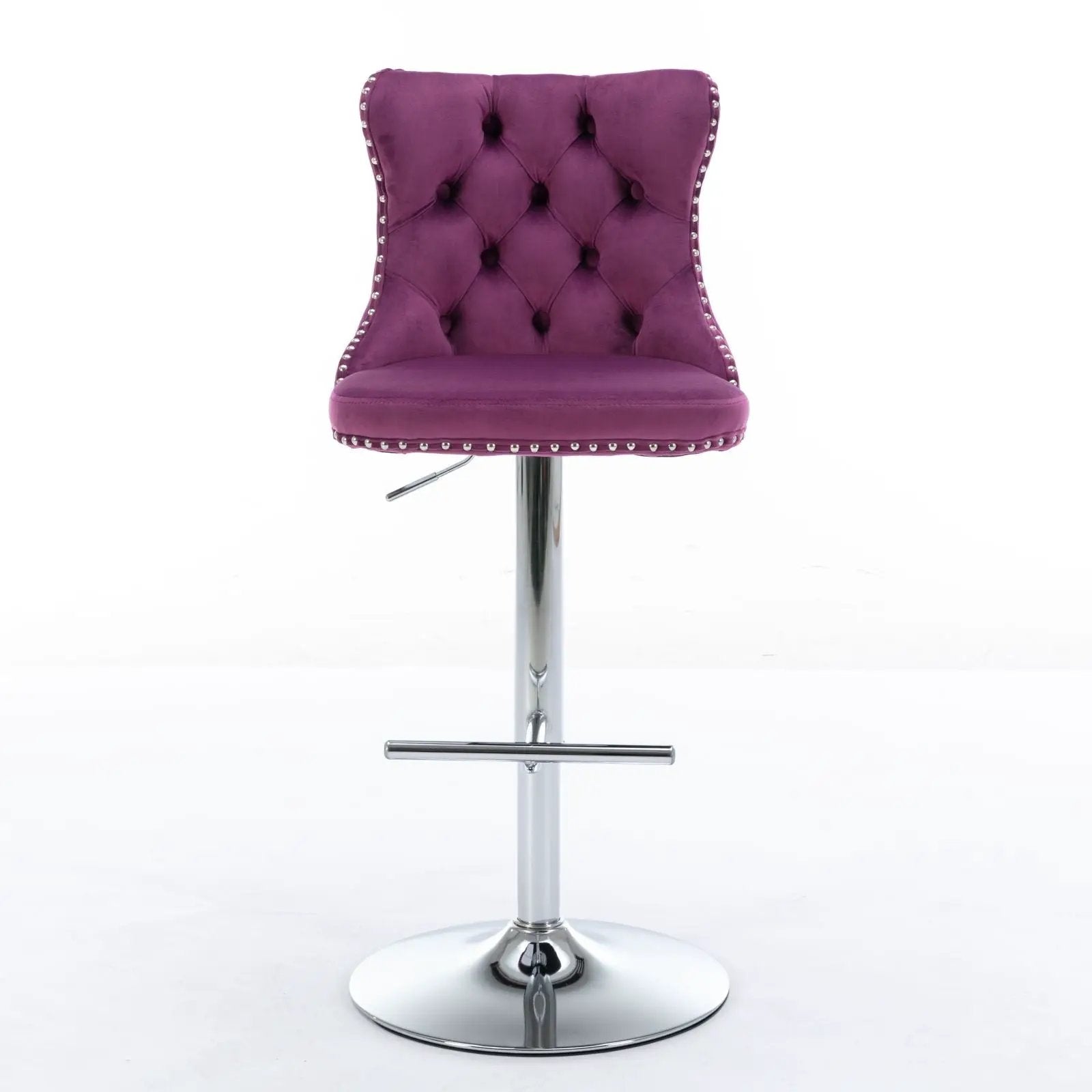 Swivel Barstools Adjusatble Seat Height From 25-33", Modern Upholstered Base Bar Stools With Backs Comfortable Tufted For Home Pub And Kitchen Island (Set of 2) by Unique Piece Furniture