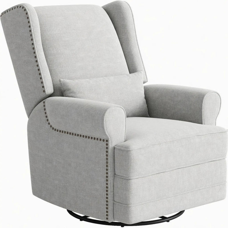 Extra Wide Swivel Recliner Glider Chair With Footrest