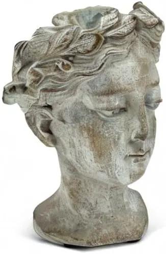 Abbott Collection Goddess Head Planter - Extra Small Cement Indoor and Outdoor Planter Pot - Grecian Woman Statue Head Planter for Flowers and Succulents (Grey, 2.75" Opening) by GreenHaven Gardens