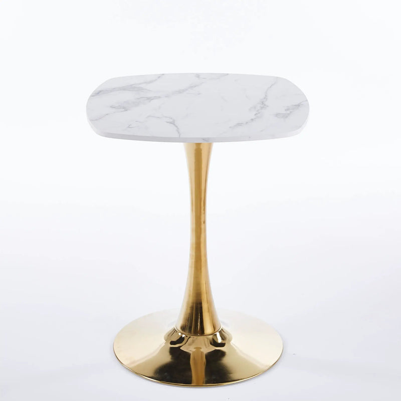 Square Tulip Dining Table For 2 - 4 People - Golden / White by Unique Piece Furniture