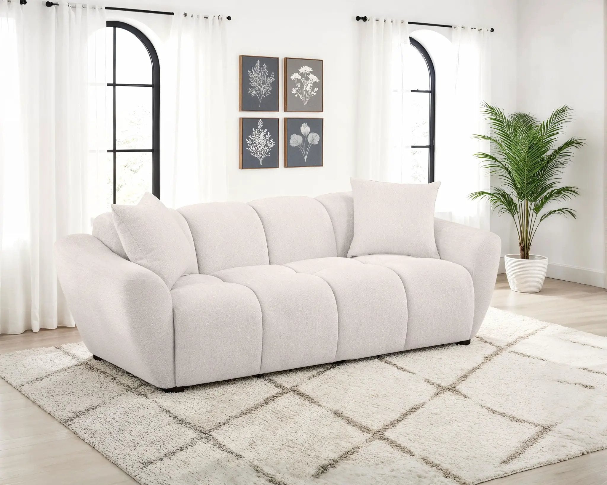 Destino Chenille Upholstered Splayed Arm Sofa Greige by Unique Piece Furniture