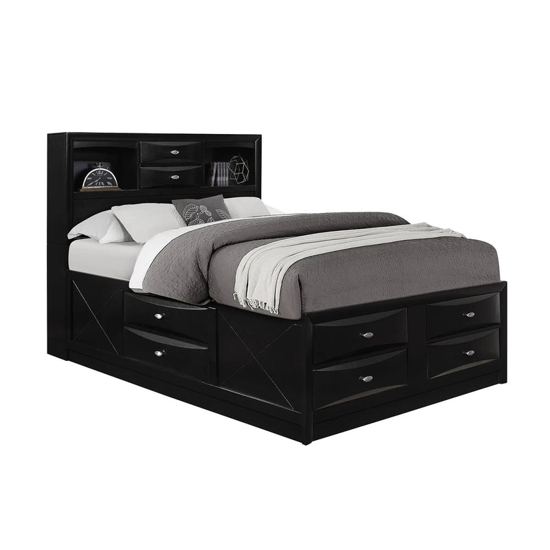 Lucille - 5 Piece Bedroom Set With Storage Drawers And Bookcase Headboard by Unique Piece Furniture