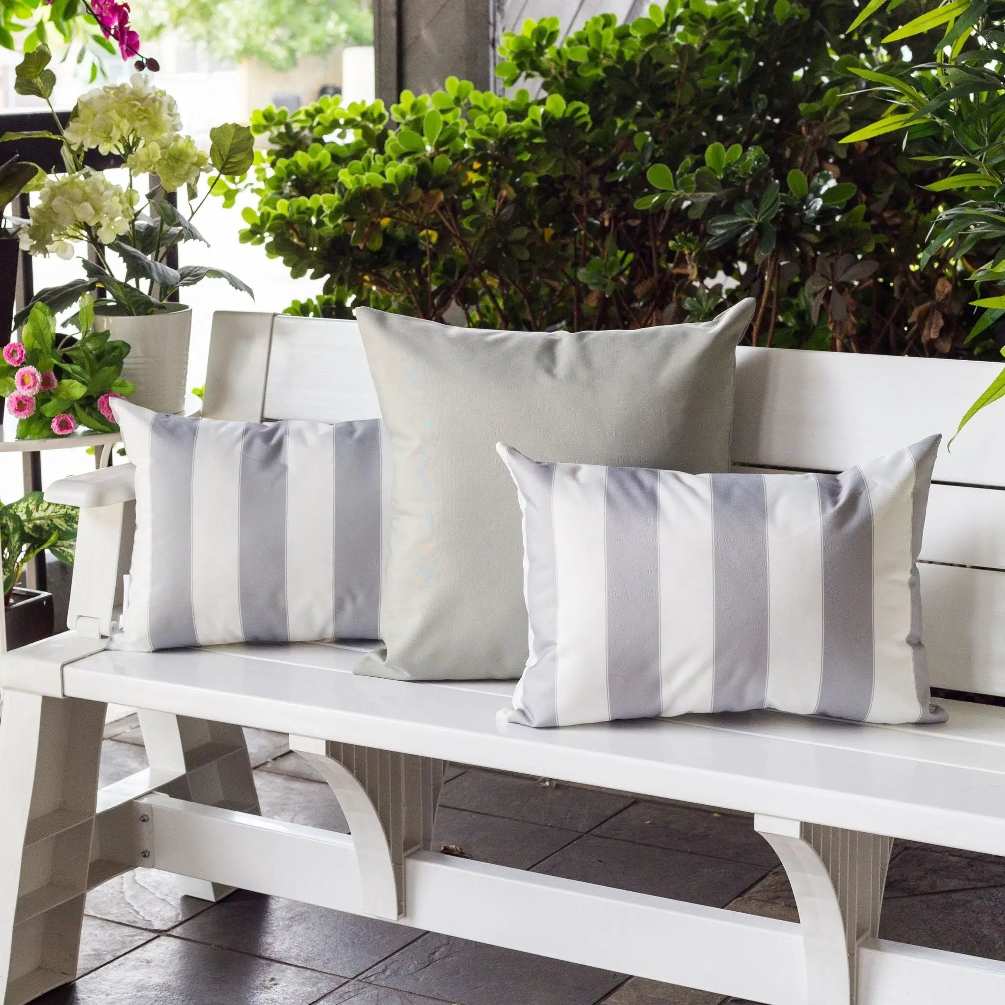 Horizon Stripe Pillow Outdoor & Indoor by HouseOfZazla