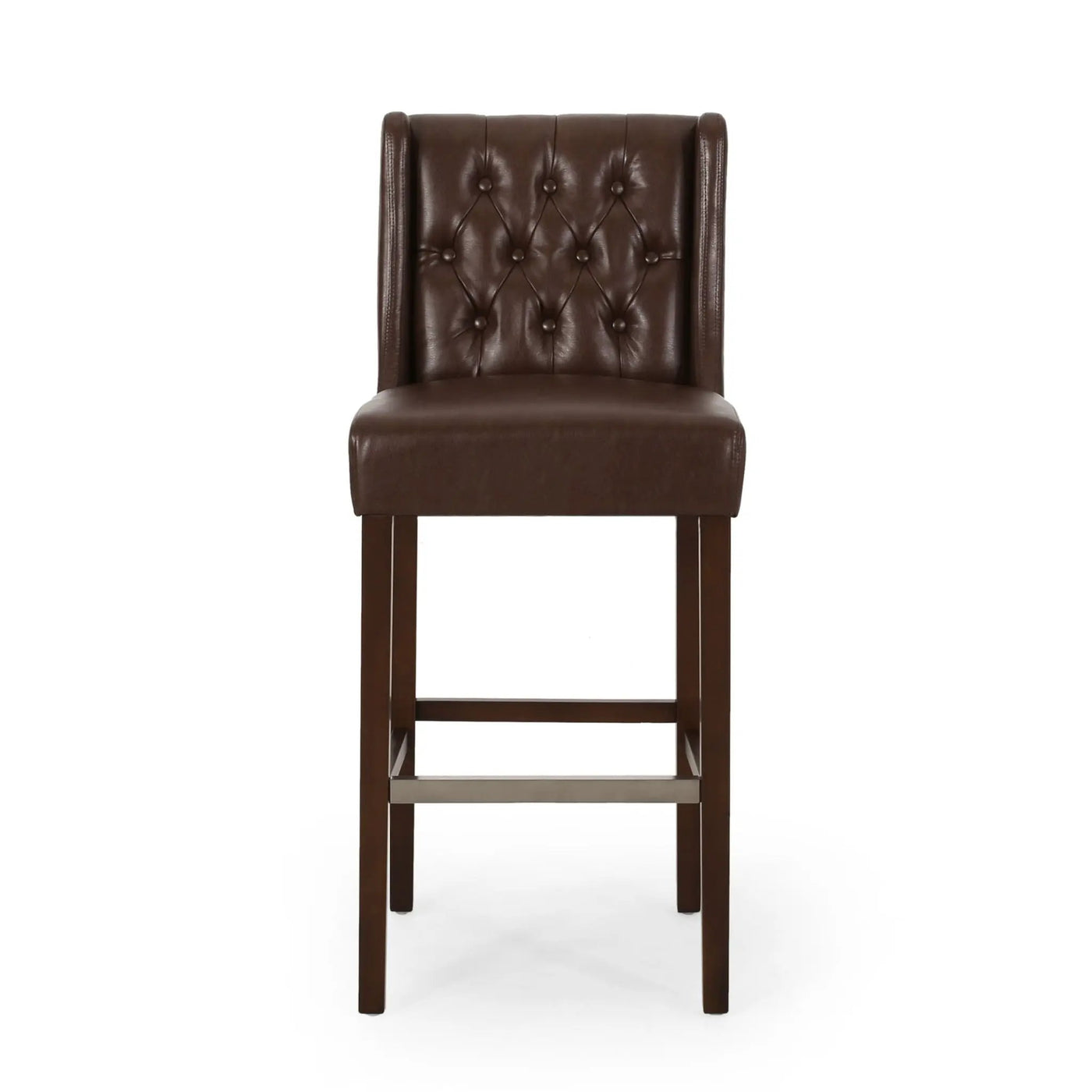 Solstara Upholstered Dining Barstool with Button Tufted and Wing Back by HouseOfZazla
