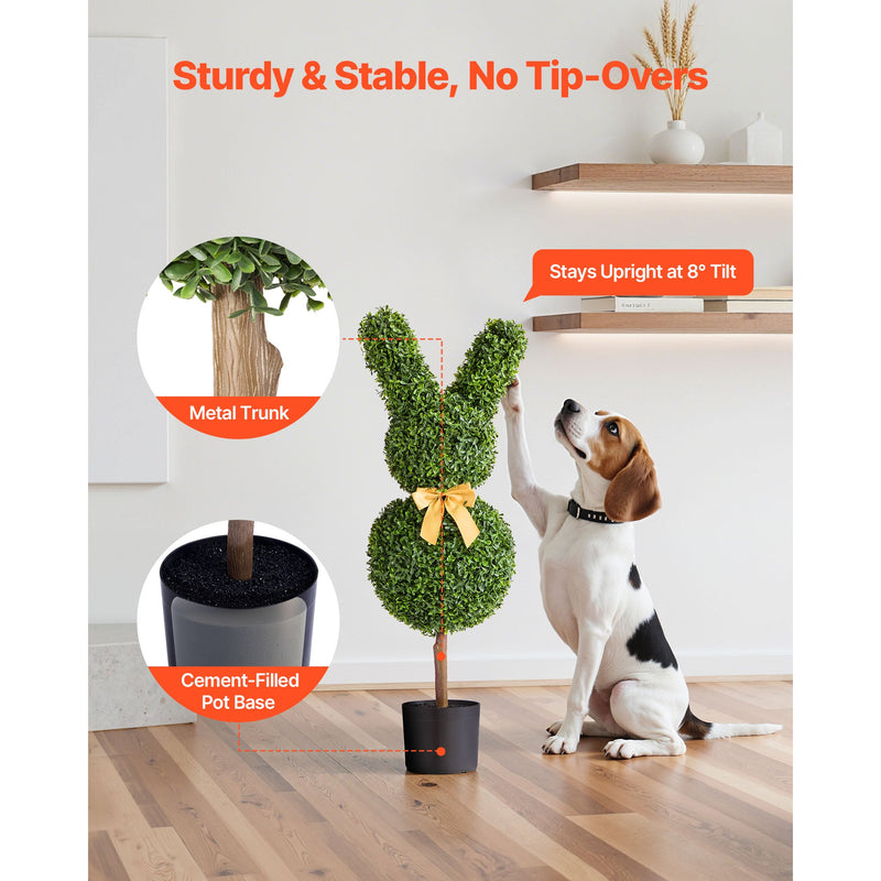 Artificial Topiary Bunny-Shape Boxwood Ball Set with Realistic Faux Foliage - Green, photo 6 of 10