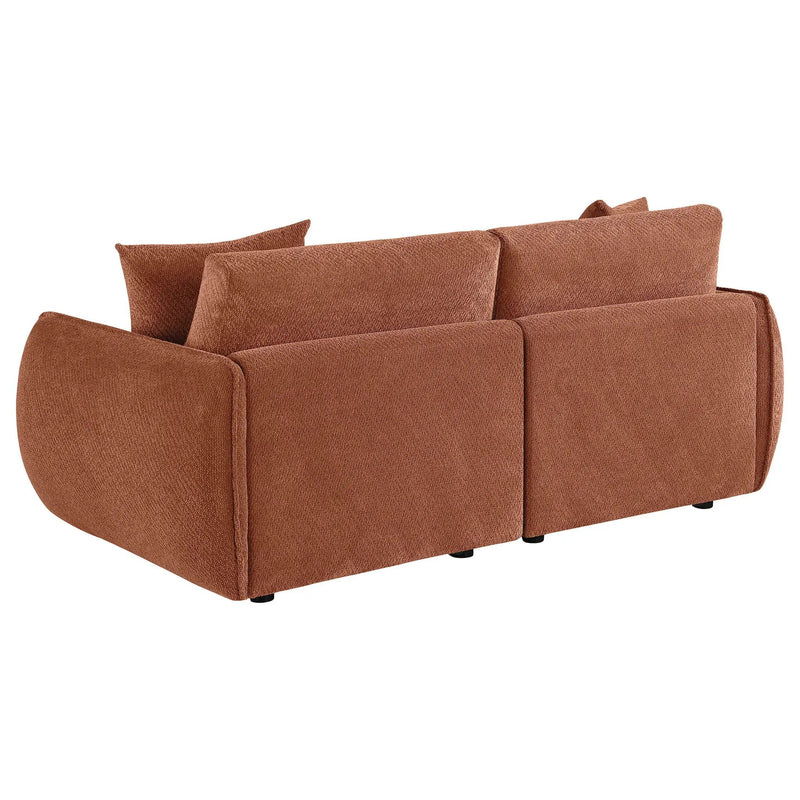 Elysia Chenille Upholstered Modular Lounge Loveseat Coral by Unique Piece Furniture