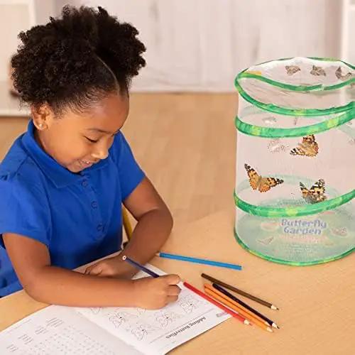 Insect Lore Butterfly Garden with Giant Birthday Card | 5 Live Baby Caterpillars | STEM Journal, Habitat, Chrys-A-Lid, Feeder | Raise and Release Painted Lady Butterflies by GreenHaven Gardens