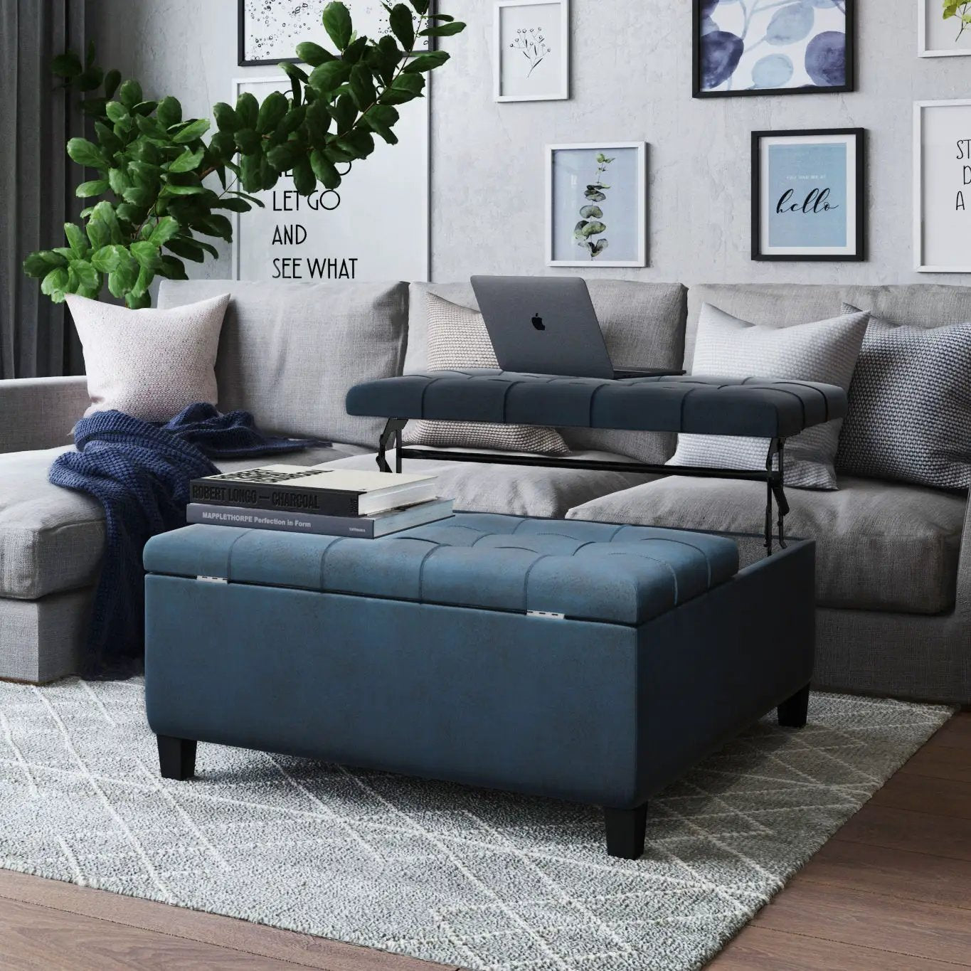 Harrison - Large Coffee Table Storage Ottoman by HouseOfZazla