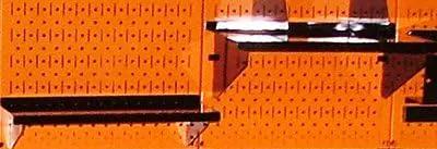 Wall Control 4 ft Metal Pegboard Standard Tool Storage Kit with Orange Toolboard and Black Accessories by GreenHaven Gardens