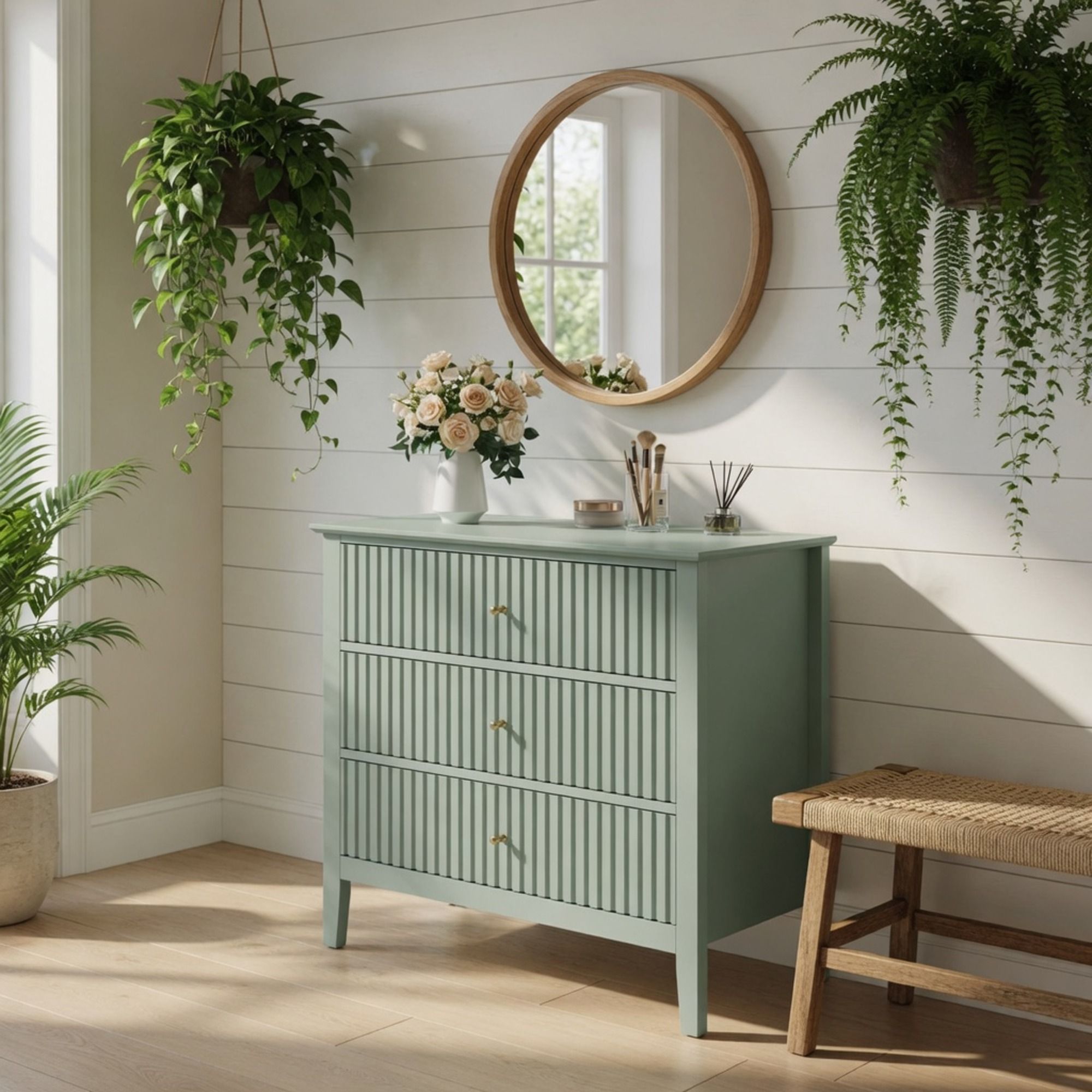 Fluted 3 Drawer Nightstand With Soft Close Slides by HouseOfZazla