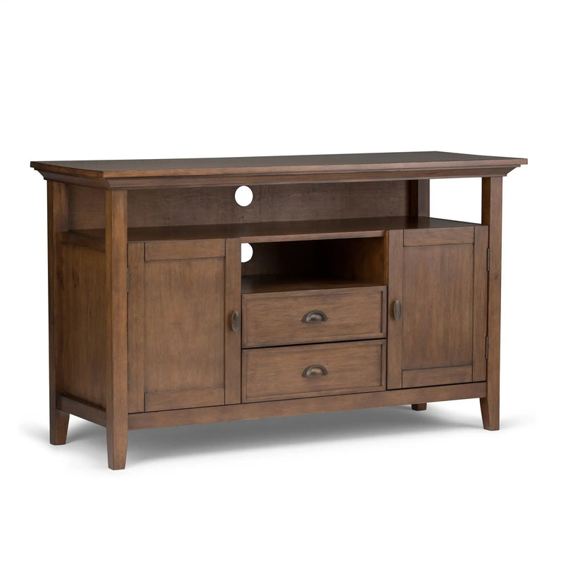 Redmond - Tall TV Media Stand - Rustic Natural Aged Brown by HouseOfZazla