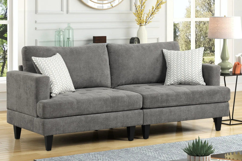 Callaway - Sofa With Throw Pillows - Gray by HouseOfZazla