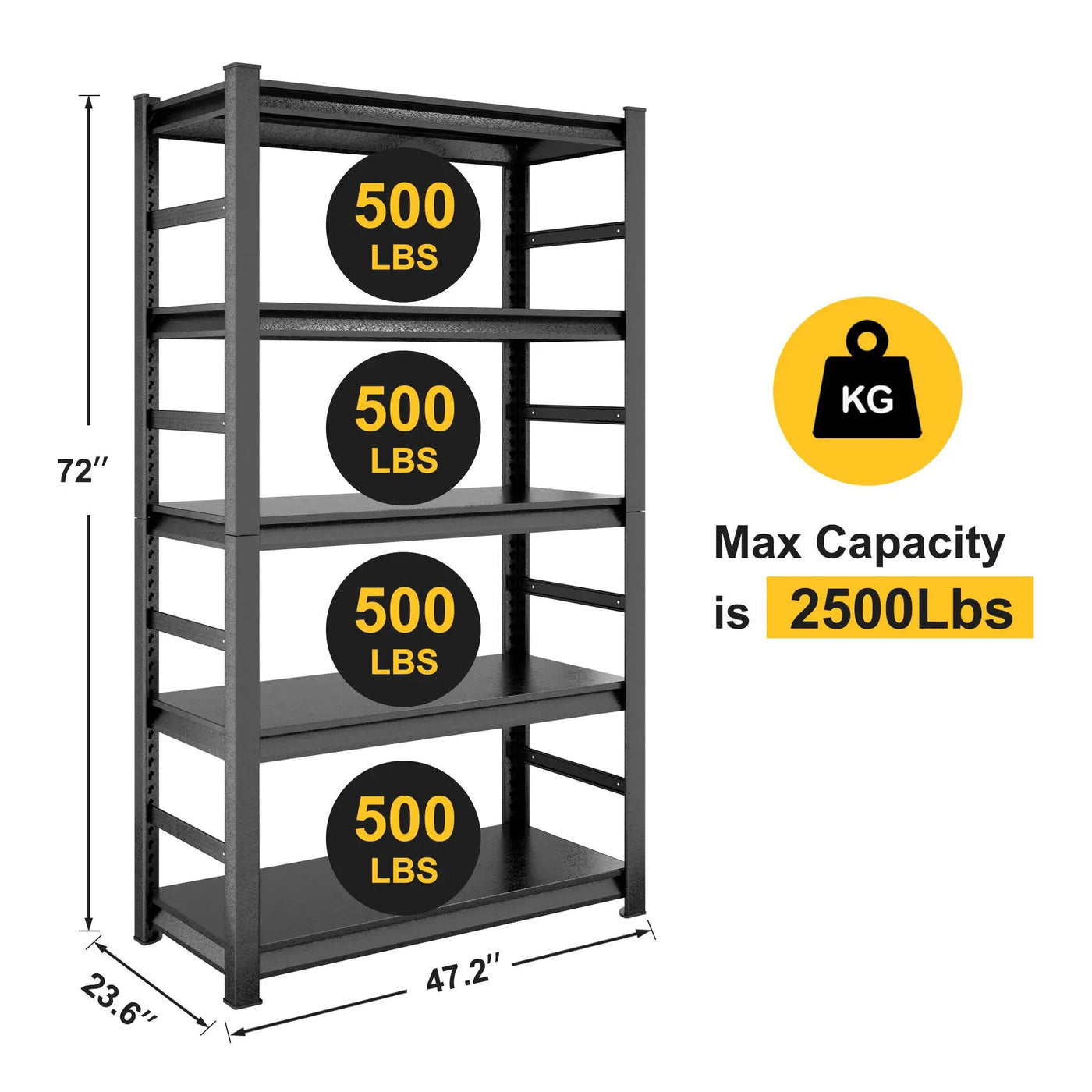5 Tier Heavy Duty Shelving Unit Adjustable Shelving Units by HouseOfZazla