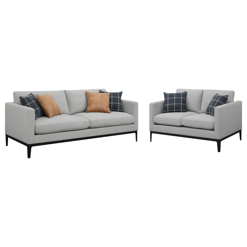 Montauk - 2 Piece Arms Living Room Set With Upholstered Seating - Light Gray by HouseOfZazla