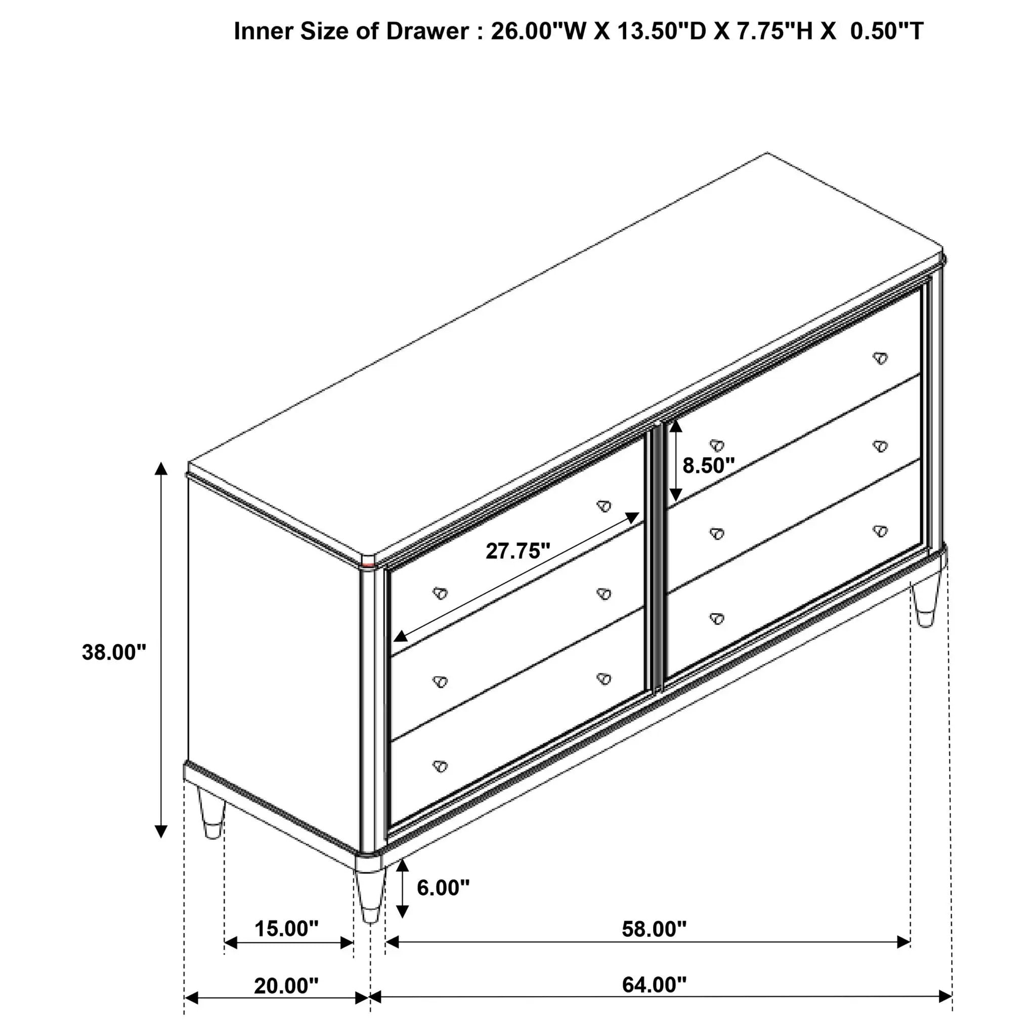 Niguel - 6 Drawer Dresser - Brown by HouseOfZazla