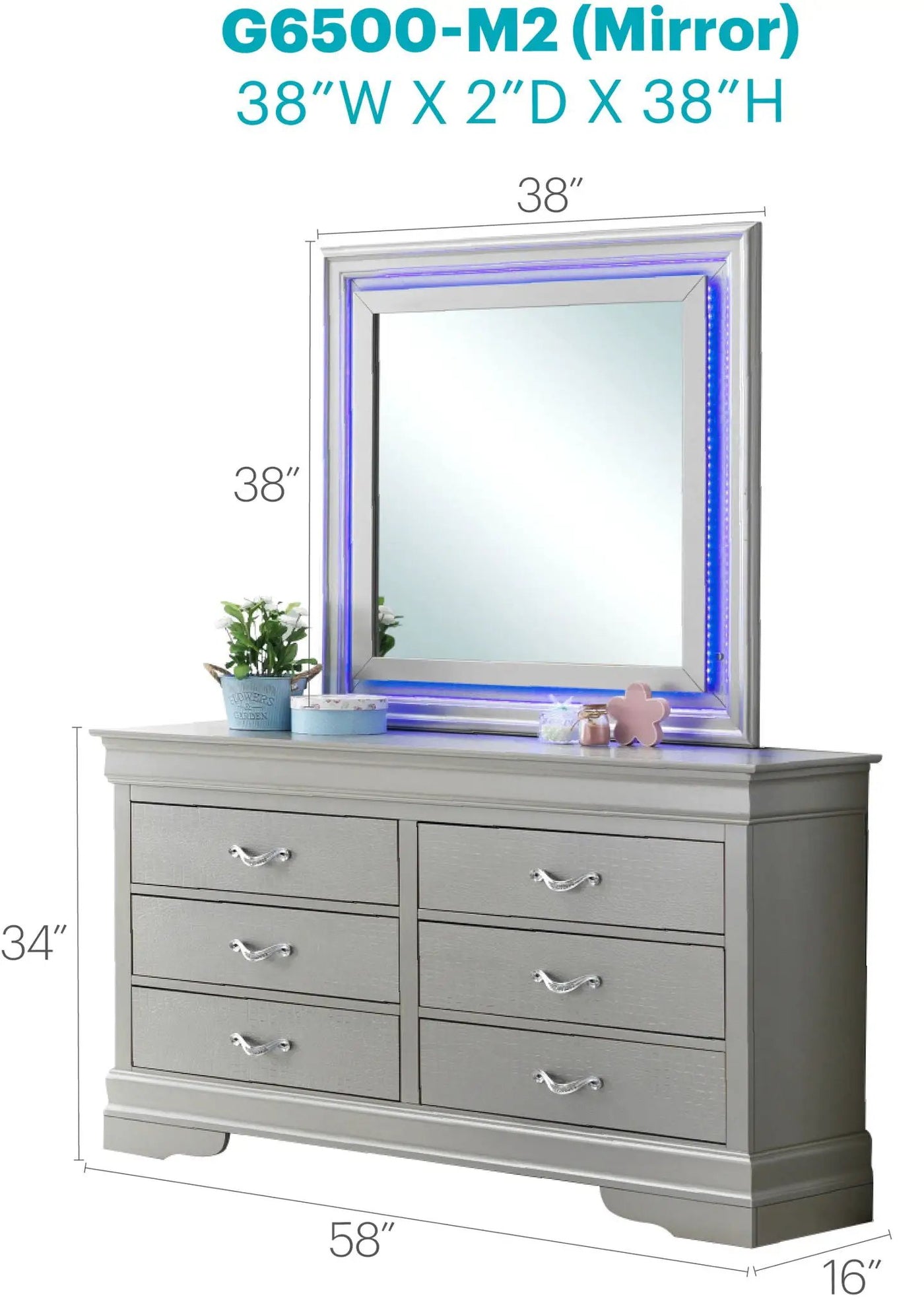 Lorana - Elegant Transitional LED Mirror by HouseOfZazla