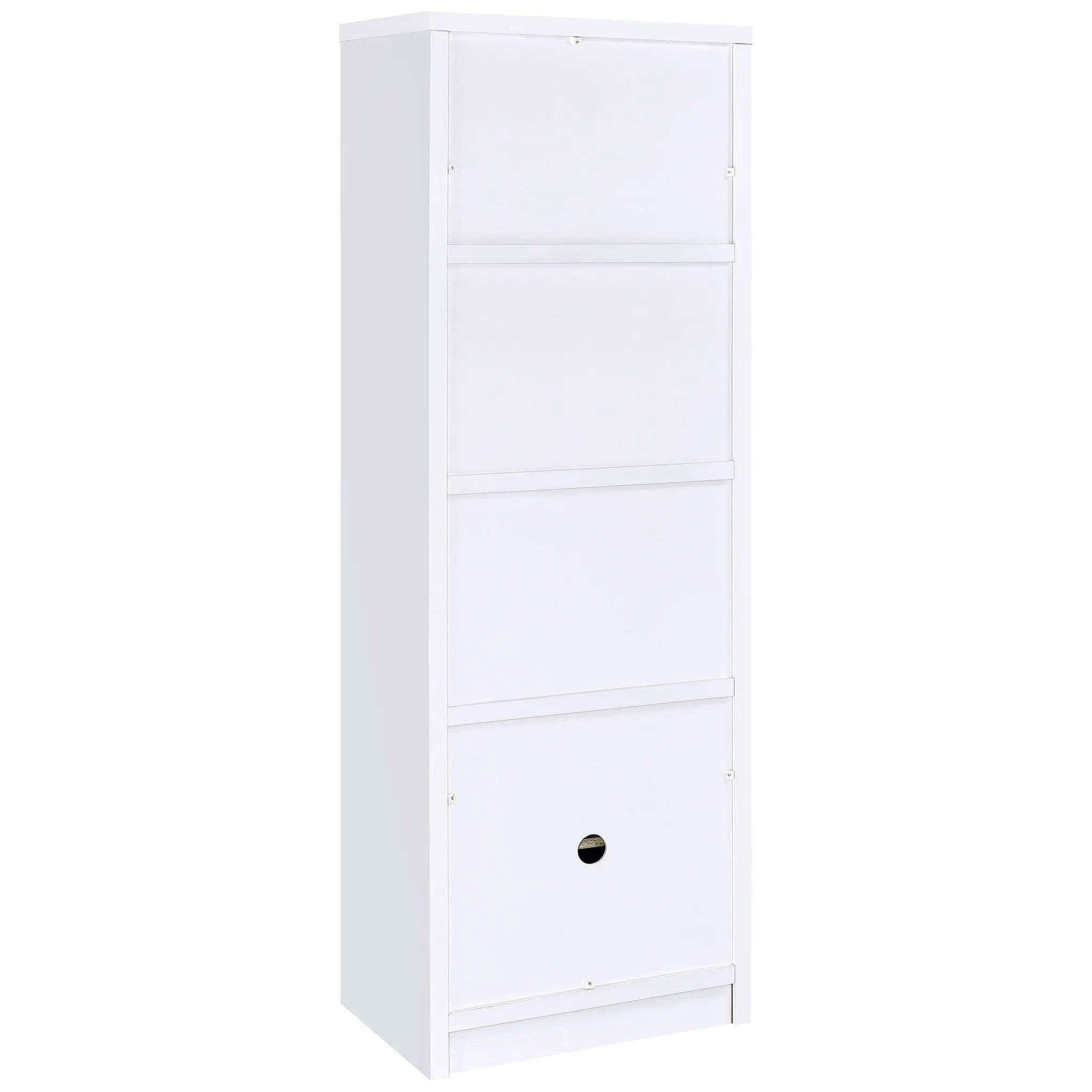 Laughlin 4-shelf Engineered Wood Media Tower White by Unique Piece Furniture
