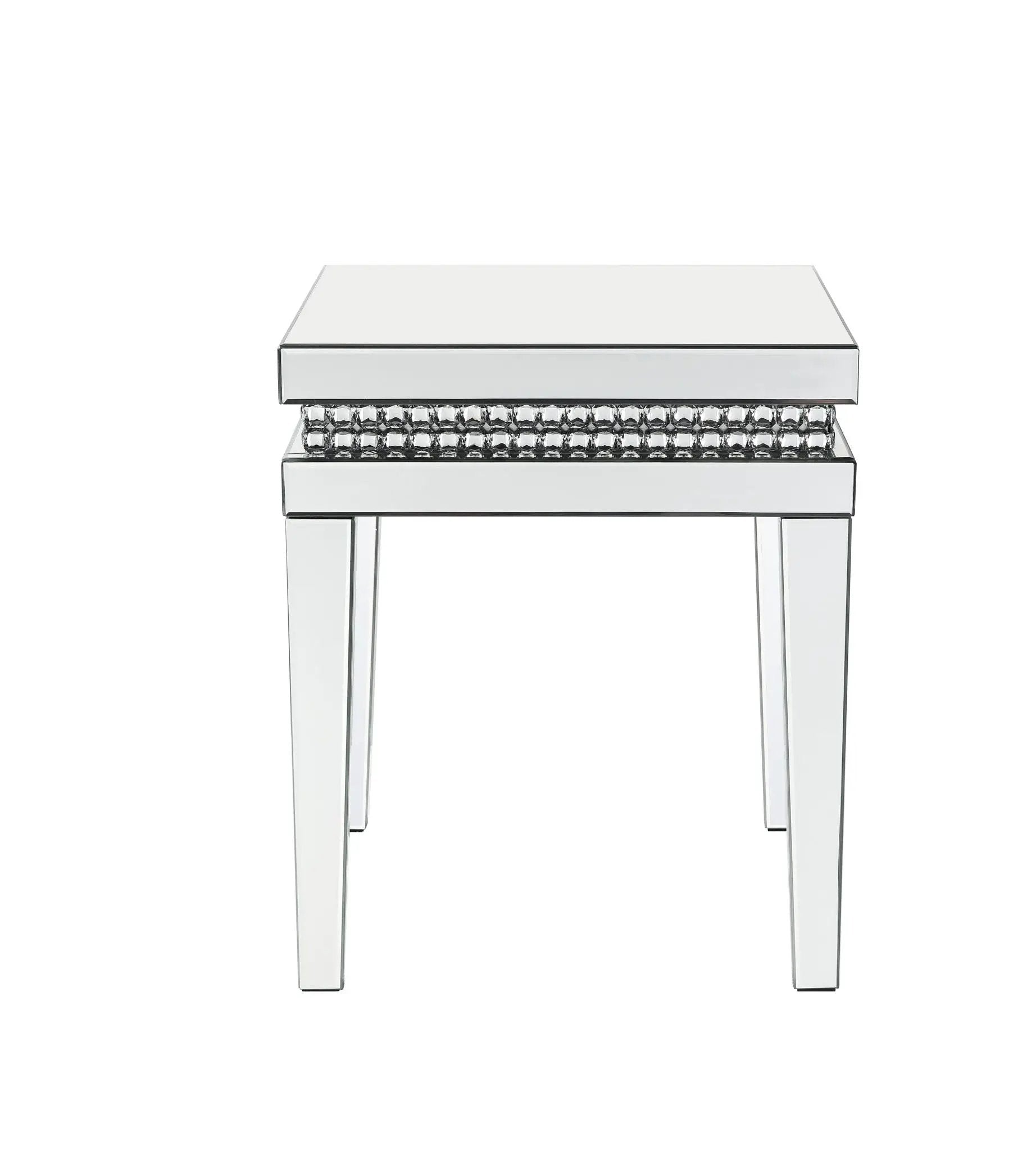 Lotus - 20" End Table - Mirrored & Faux Ice Cube Crystals by Unique Piece Furniture