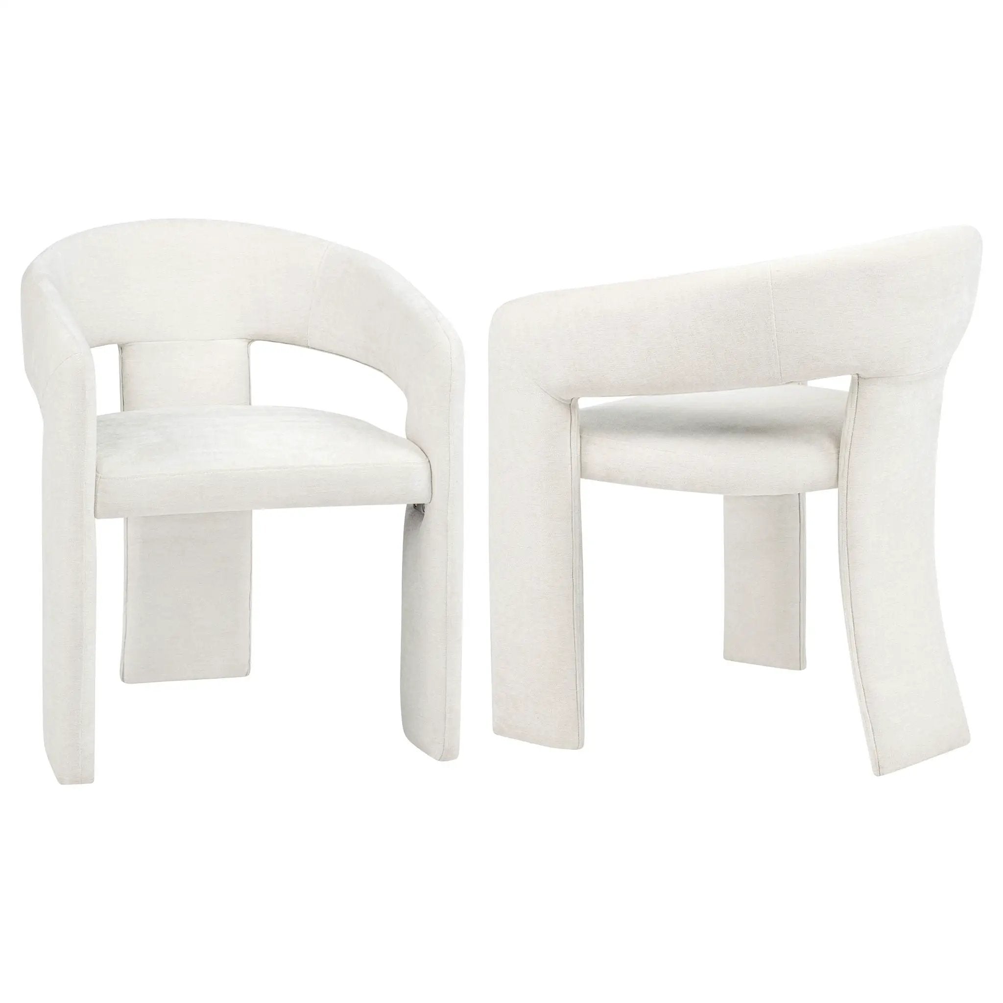 Carlow Upholstered Dining Arm Chair White (Set of 2) by Unique Piece Furniture