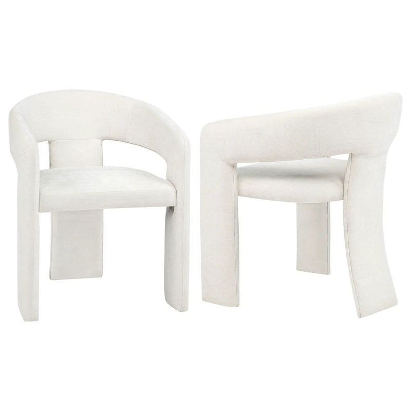 Carlow Upholstered Dining Arm Chair White (Set of 2) by Unique Piece Furniture