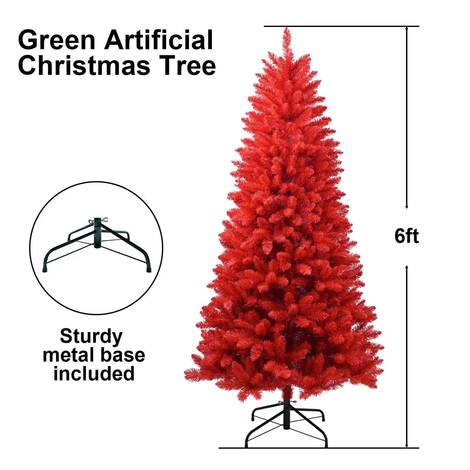 7FT Red Christmas Tree by HouseOfZazla