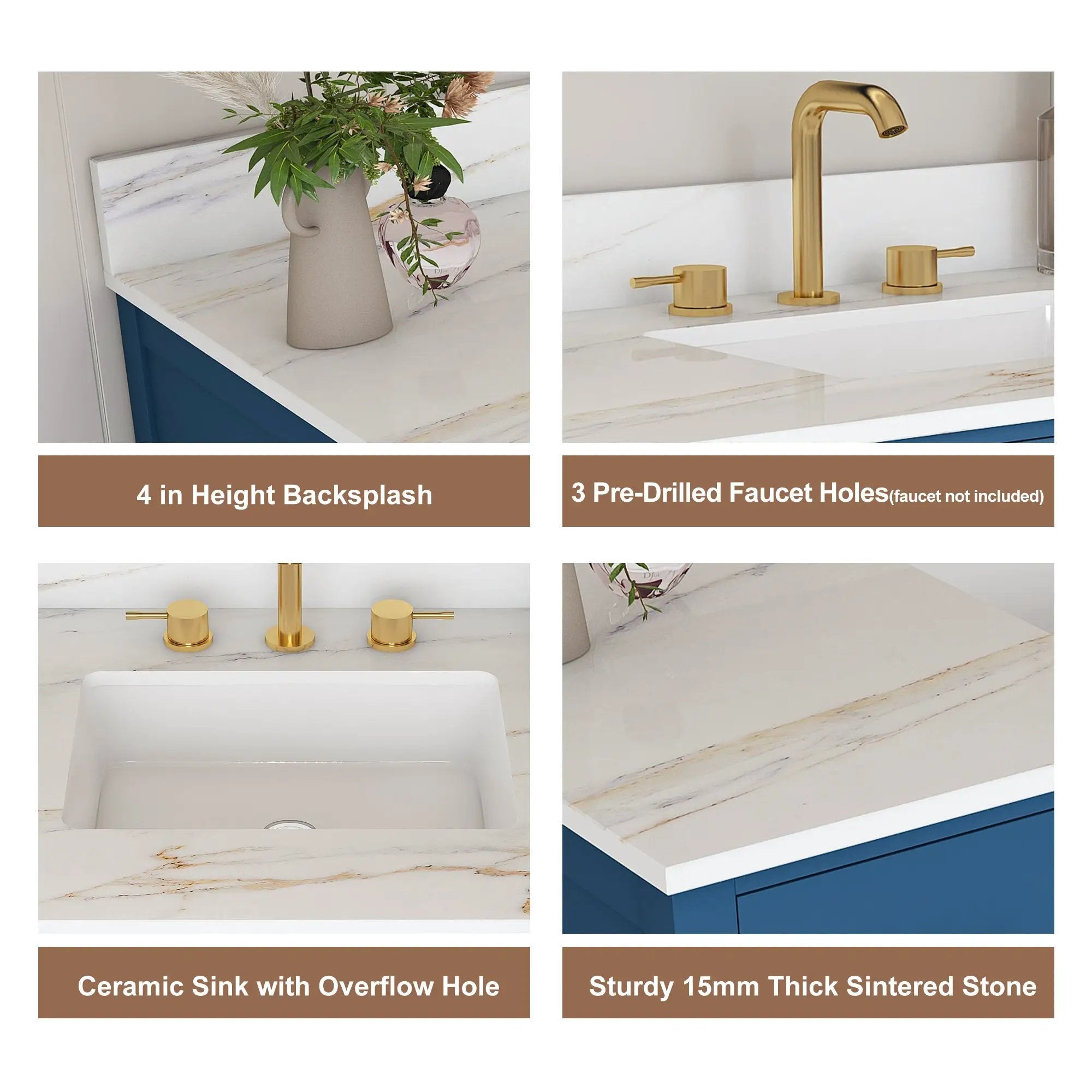 42" Modern Solid Wood Bathroom Vanity with Sink by HouseOfZazla