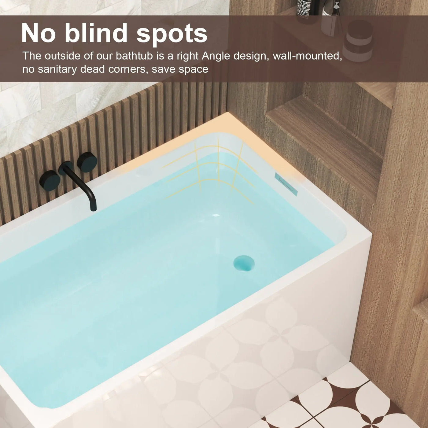 Freestanding Bathtub With Drain, Rectangular Shape by HouseOfZazla
