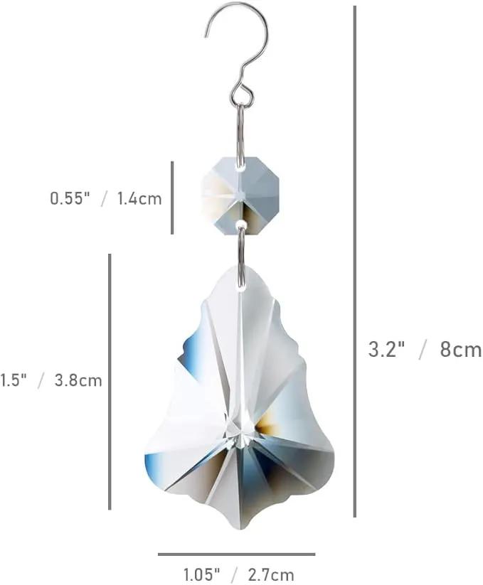 12pcs Crystal Prism Suncatchers, Hanging Crystals Chandelier Replacement for Windows, Christmas Trees Shape Rainbow Maker Home Decoration by GreenHaven Gardens