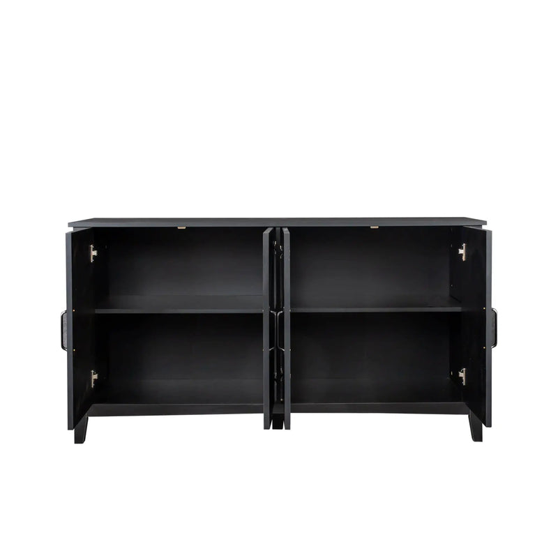Cabinet With 4 Doors and 4 Open Shelves Freestanding Sideboard by HouseOfZazla