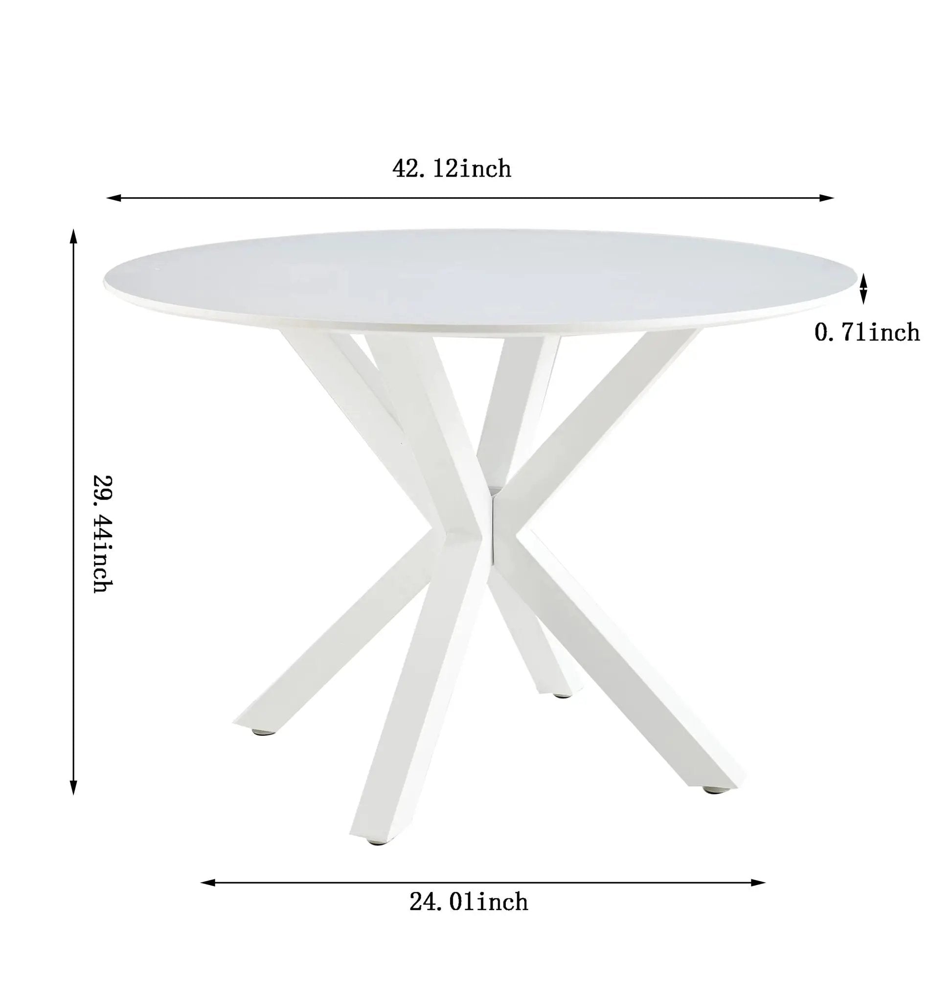 Table Mid-Century Dining Table For 4 - 6 People With Round Table Top, Pedestal Dining Table, End Table Leisure Coffee Table, Cross Leg by Unique Piece Furniture