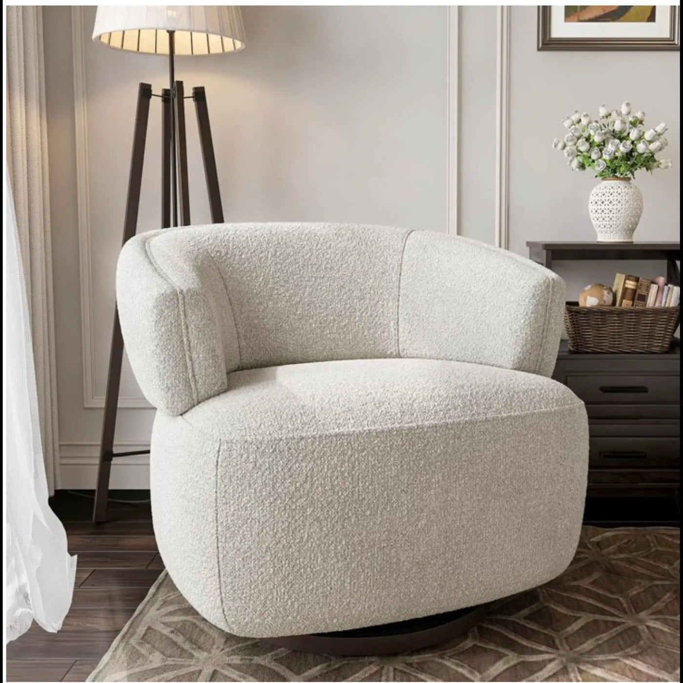 Swivel Barrel Accent Oversized Club Chair by HouseOfZazla