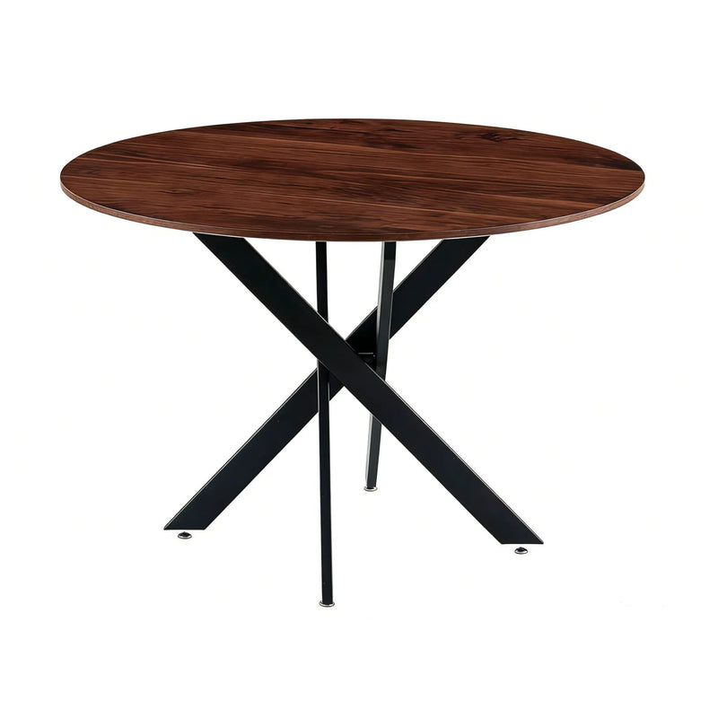 Mid-Century Dining Table For 4 - 6 People With Round Table Top, Pedestal Dining Table, End Table Leisure Coffee Table, Cross Leg by HouseOfZazla