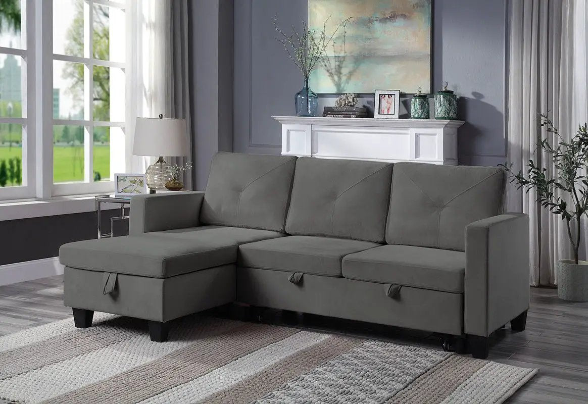 Nova - Reversible Sleeper Sectional Sofa With Storage Chaise by HouseOfZazla